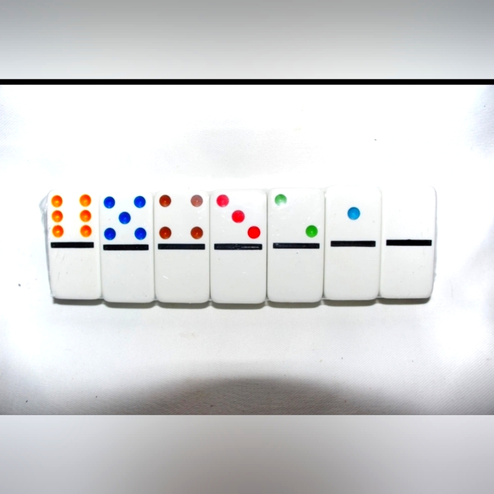 NEW Collectors Dominoes Double Six Jumbo Color Dot 14 Shiny Pieces Cardinal SEAL